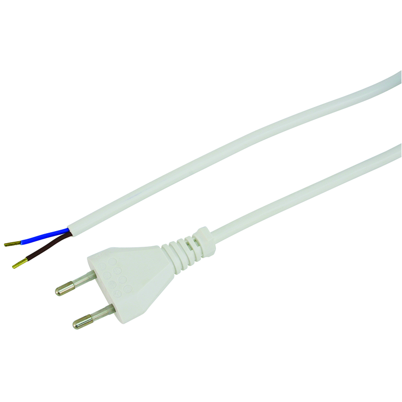 TDLF-Netzkabel 3m 2x0.75mm2 weiss